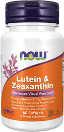 Now Foods Lutein und Zeaxanthin mit Ringelblume 60 Weichkapseln – Bild 1 von 2