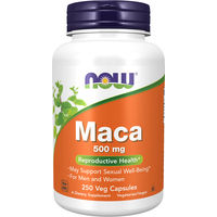Produktbild von NOW Foods Maca 500 mg – 250 vegetarische Kapseln