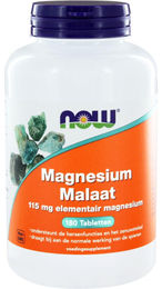 NOW Foods Magnesium Malat Tabletten vegan glutenfrei 180 Stück – Bild 1 von 1