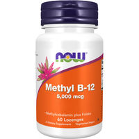 Produktbild von Now Foods Methyl B12 5000 mcg mit Folsäure Lutschtabletten Vegan Vegetarisch 60 Stück
