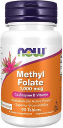 Now Foods Methylfolat 1000 mcg Folsäure Tabletten 90 Stück für Schwangere und Stillende – Bild 1 von 1
