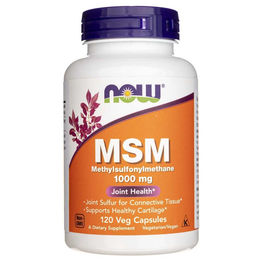 Now Foods MSM Methylsulfonylmethan 1000 mg vegetarische Kapseln 120 Stück – Bild 1 von 5