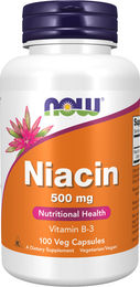 NOW Foods Niacin 500 mg Kapseln 100 Stück – Bild 1 von 2