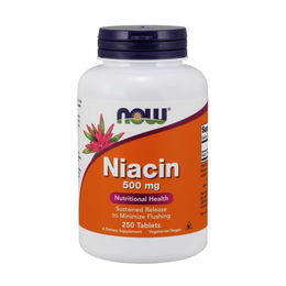 NOW Foods Niacin Vitamin B3 500 mg 250 Tabletten – Bild 1 von 2