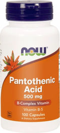 NOW Foods Pantothensäure 500 mg Kapseln 100 Stück – Bild 1 von 2