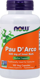 NOW Foods Pau D’Arco 500 mg – 100 vegane Kapseln – Bild 1 von 2