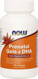 NOW FOODS Pränatale Vitamine und Mineralien mit DHA für Schwangere und Stillende 90 Kapseln – Bild 1 von 2