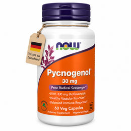 Now Foods Pycnogenol 30 mg mit 300 mg Bioflavonoiden, 60 vegane Kapseln, glutenfrei – Bild 1 von 3