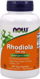 NOW Foods Rhodiola Rosea 500 mg vegetarische Kapseln 120 Stück – Bild 1 von 2