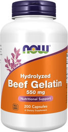 NOW Foods Rindergelatine 550 mg 200 Kapseln – Bild 1 von 1