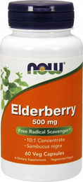 NOW Foods Schwarzer Holunder 500 mg Kapseln vegetarisch 60 Stück – Bild 1 von 1