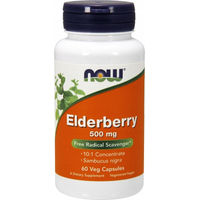 Produktbild von NOW Foods Schwarzer Holunder 500 mg Kapseln vegetarisch 60 Stück