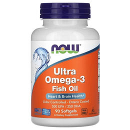NOW Foods Ultra Omega-3 Fischöl mit 500 mg EPA und 250 mg DHA, 90 Kapseln für Erwachsene – Bild 1 von 1