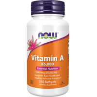 Produktbild von Now Foods Vitamin A 25000 IU Weichkapseln 250 Stück