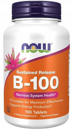 NOW Foods Vitamin B-100 B-Komplex Sustained Release Tabletten für Erwachsene 100 Stück – Bild 1 von 1