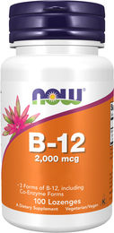 NOW Foods Vitamin B12 Instant Energy 2000 mcg vegetarische Lutschtabletten – Bild 1 von 2