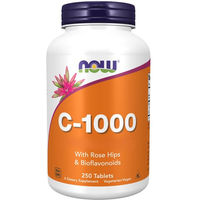 Produktbild von Now Foods Vitamin C 1000 mg Tabletten mit Hagebutte vegan und laborgeprüft