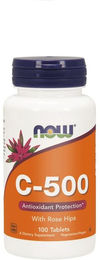NOW FOODS Vitamin C 500 mit Hagebutte und Acerola vegetarische Tabletten – Bild 1 von 1