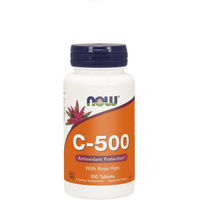 Produktbild von NOW FOODS Vitamin C 500 mit Hagebutte und Acerola vegetarische Tabletten