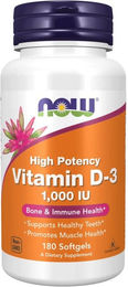 Now Foods Vitamin D3 1000 IE Kapseln 180 Stück – Bild 1 von 2