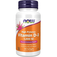 Produktbild von Now Foods Vitamin D3 1000 IE Kapseln 180 Stück