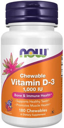 Now Foods Vitamin D3 1000 IE Lutschtabletten 180 Stück – Bild 1 von 2