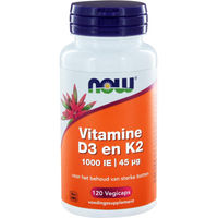 Produktbild von NOW Foods Vitamin D3 1000 IE und Vitamin K2 Kapseln vegetarisch