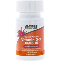 Produktbild von Now Foods Vitamin D3 10000 IE Weichkapseln für Senioren 120 Stück