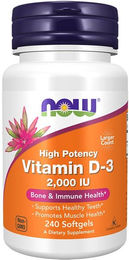 Now Foods Vitamin D3 2000 IU 50 mcg Kapseln 240 Stück – Bild 1 von 2