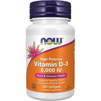 Produktbild von Now Foods Vitamin D3 5000 IU 120 Weichkapseln