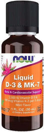 Now Foods Vitamin D3 62,5 mcg (2500 IU) und K2 MK-7 100 mcg Flüssigkeit 30 ml – Bild 1 von 2