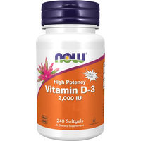 Produktbild von Now Foods Vitamin D3 Cholecalciferol 2000 IE Kapseln 240 Stück