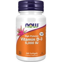 Produktbild von Now Foods Vitamin D3 Kapseln 5000 IE 240 Stück