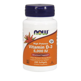 NOW Foods Vitamin D3 Kapseln 5000 IU 125 mcg 240 Stück – Bild 1 von 3
