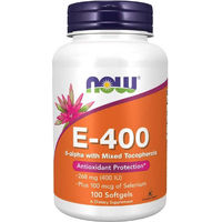 Produktbild von Now Foods Vitamin E 400 mit Selen Weichkapseln 100 Stück