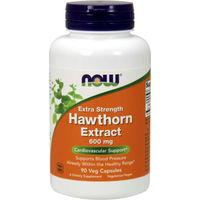 Produktbild von NOW Foods Weißdornextrakt Kapseln vegan 600 mg 90 Stück