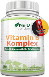Nu U Nutrition B-Komplex Hochdosiert Vegetarische Tabletten 180 Stück – Bild 1 von 3