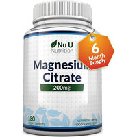 Produktbild von Nu U Nutrition Magnesiumcitrat 200 mg Tabletten 180 Stück vegetarisch glutenfrei laktosefrei
