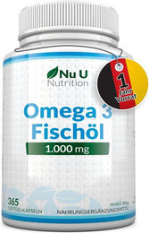 Nu U Nutrition Omega 3 Fischöl Kapseln glutenfrei – Bild 1 von 2