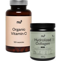 Produktbild von nu3 Bio Kollagenhydrolysat Typ I vom Rind und nu3 Premium Bio Vitamin C Pulver ohne Zusatzstoffe glutenfrei und laktosefrei