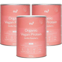 Produktbild von nu3 Bio Vegan Shake Vanille Himbeere Pulver