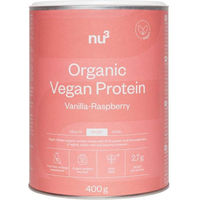 Produktbild von nu3 Bio Vegan Shake Vanille Himbeere Pulver