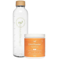 Produktbild von nu3 EAA Pulver Tropical zuckerfrei mit nu3 Water Bottle