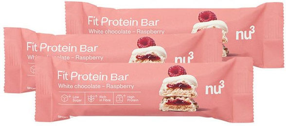 nu3 Fit Protein Riegel White Chocolate Raspberry zuckerfrei ohne Zusatzstoffe – Bild 1 von 1