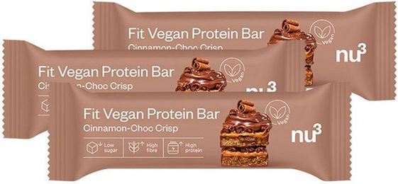 nu3 Fit Vegan Protein Bar Cinnamon-Choc Crisp Proteinriegel vegan glutenfrei ohne Zusatzstoffe – Bild 1 von 1