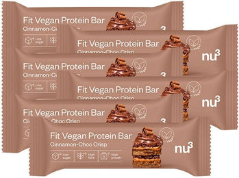 nu3 Fit Vegan Protein Bar Cinnamon-Choc Crisp Proteinriegel vegan glutenfrei ohne Zusatzstoffe – Bild 1 von 1