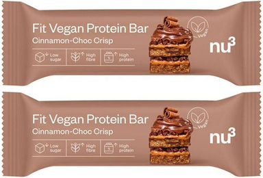 nu3 Fit Vegan Protein Bar Cinnamon-Choc Crisp Proteinriegel vegan glutenfrei ohne Zusatzstoffe – Bild 1 von 1