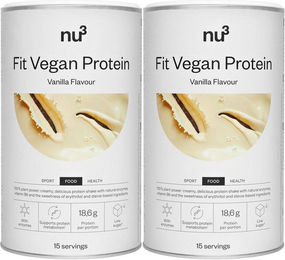 nu3 Fit Vegan Protein Mehrkomponenten Protein Pulver vegan zuckerfrei ohne Zusatzstoffe 450 g – Bild 1 von 1