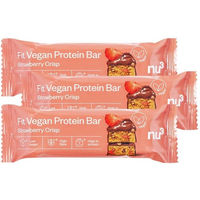Produktbild von nu3 Fit Vegan Protein Riegel Erdbeere Strawberry Crisp glutenfrei ohne Zusatzstoffe