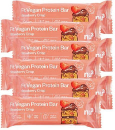 nu3 Fit Vegan Protein Riegel Erdbeere Strawberry Crisp glutenfrei ohne Zusatzstoffe – Bild 1 von 4